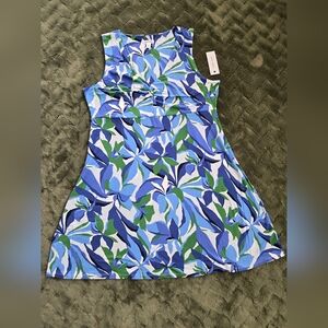 Floral Blue and Green Women Dress